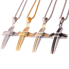 Fashion en acier inoxydable Charmes Collier cross